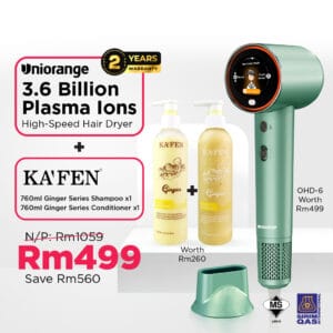 Uniorange OHD-6 Hair Dryer •  KAFEN Ginger Shampoo & Treatment
