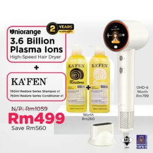 Uniorange OHD-6 Hair Dryer •  KAFEN Restore Shampoo & Treatment